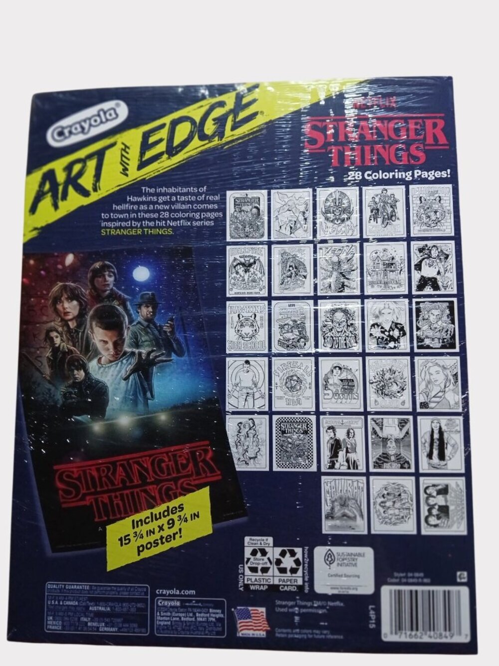 Stranger Things Crayola Art Edge Coloring 28 Pages Full Color Poster Netflix New - Picture 5 of 6